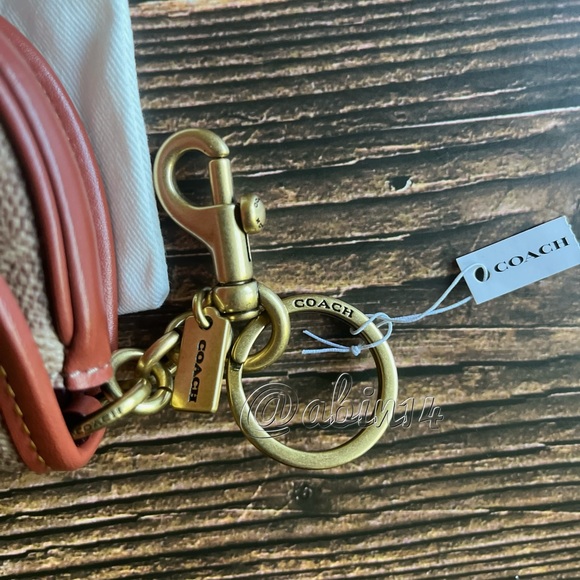 NWT Coach Signature Mini Saddle Bag Charm - Picture 5 of 6